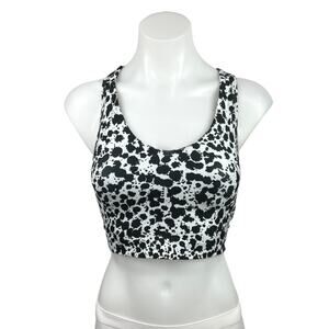 Sage Multicolor Animal Cow Print Racerback Activewear Sports Bra Crop Top  XS